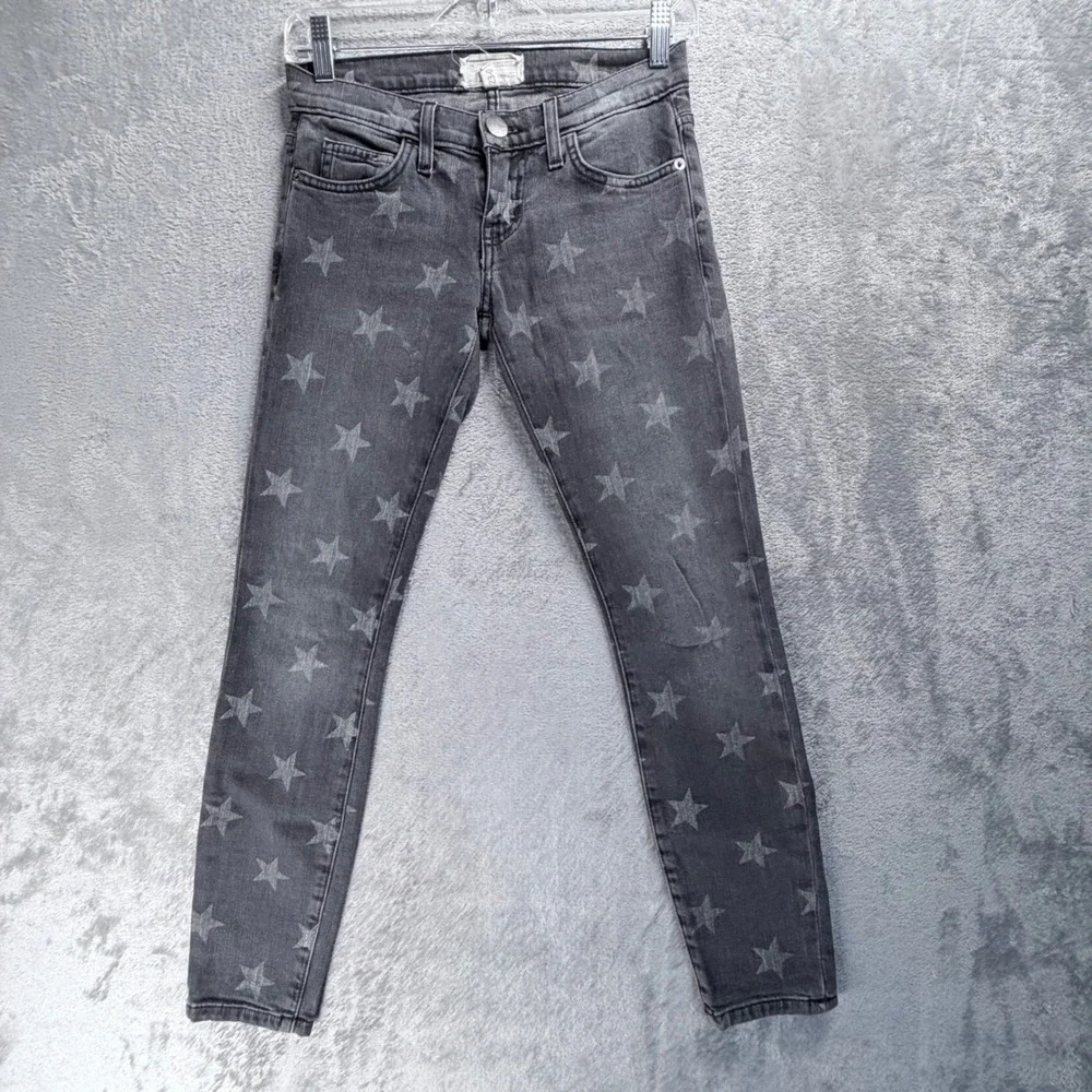 Current Elliott The Stiletto Jeans Size 00 23 Gray Northern Stars Skinny Cropped